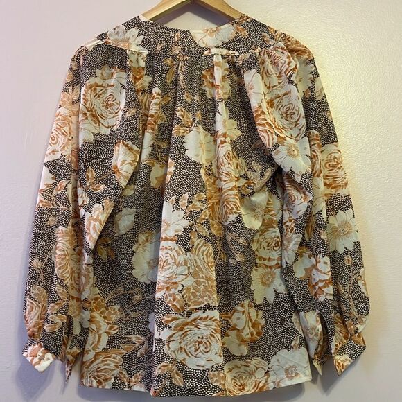 Vintage Revé Women’s Floral Print Peasant Blouse Sz 8 Retro 70s Boho Grannycore - Picture 2 of 9